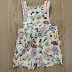 Posh Peanut Kids Bunny Print Overalls